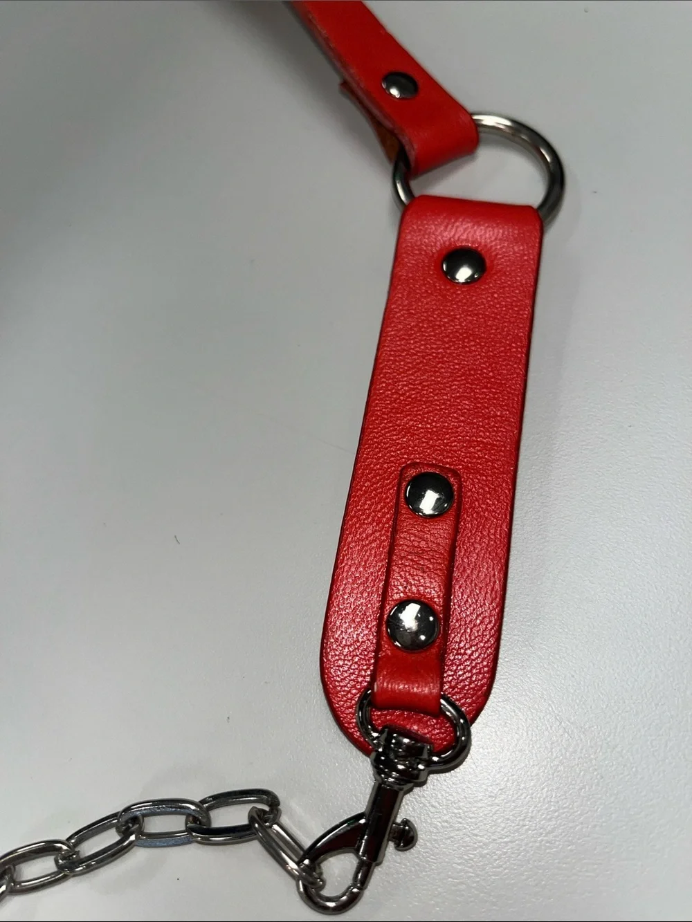Express Red Leather Chain Hairband